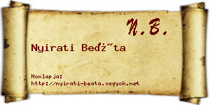 Nyirati Beáta névjegykártya
