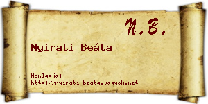Nyirati Beáta névjegykártya